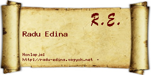 Radu Edina névjegykártya